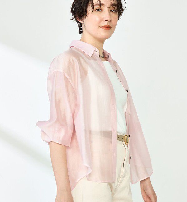 NOLLEY'S「シアーシャツ」|シャツ・ブラウス|ベビーピンク
