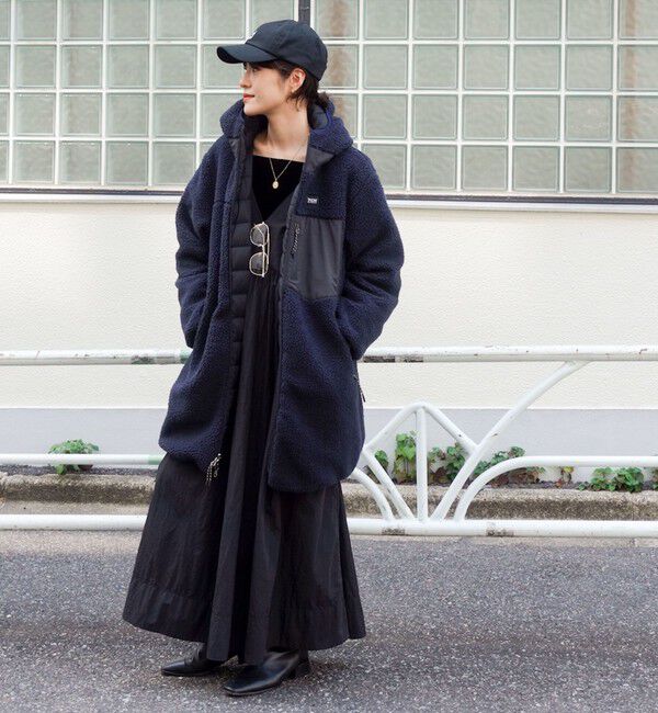 ノーリーズ×タイオン別注✨ボアリバーシブルダウンコート フード 黒 白 23AW NOLLEY'S【TAION/タイオン】別注ボア×ダウンコート(リバーシブル)