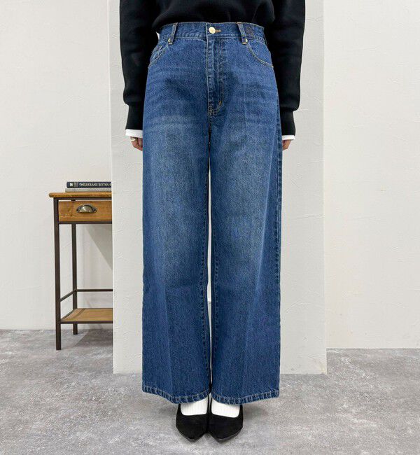 fredy emue「FRセンタープレスセミワイドデニムパンツ」|デニム|