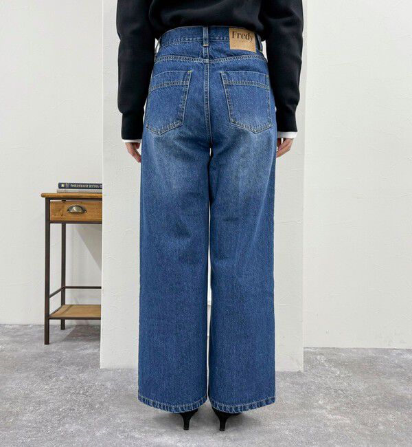 fredy emue「FRセンタープレスセミワイドデニムパンツ」|デニム|