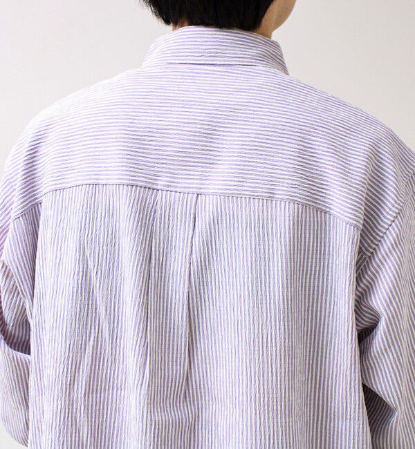 GLOSTER「【清涼感のある表情】ストライプレギュラーカラーシャツ」|シャツ・ブラウス|