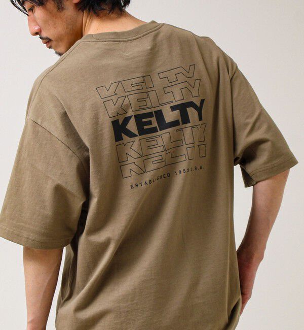 GLOSTER「【KELTY&times;GLOSTER】別注 バックタイポロゴT」|Tシャツ・カットソー|グレイッシュベージュ