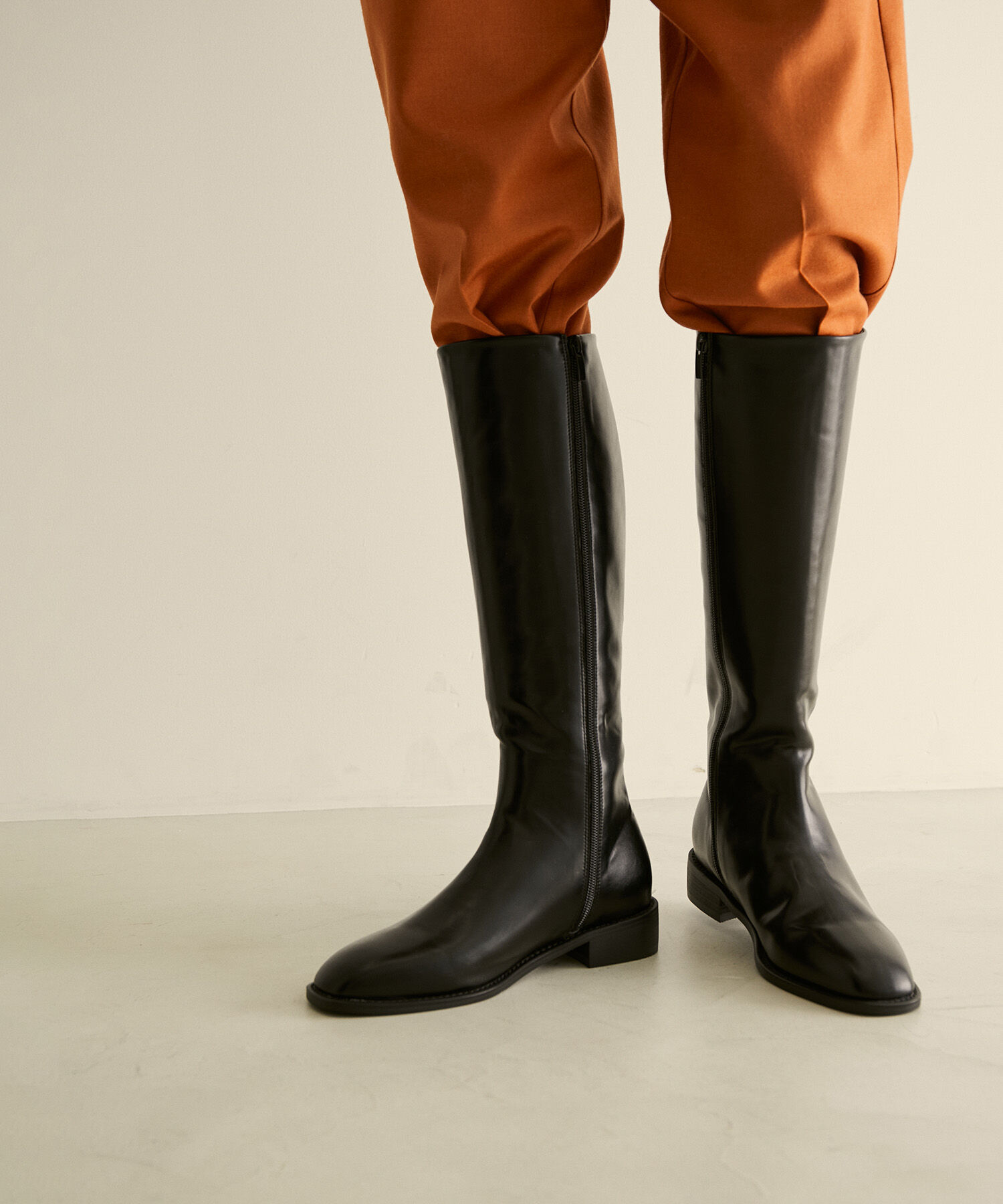 SALON adam et rope'「【WEB限定】【APTO（アプト）】Lilyシンプルロングブーツ」|その他|ブラック(01)