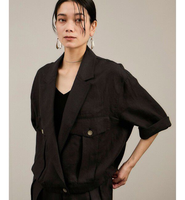 SALON adam et rope'「リネンツイルブルゾン」|ブルゾン・スタジャン|