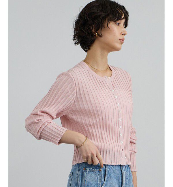 SALON adam et rope'「ワイドリブスキッパークルーネックカーディガン」|カーディガン|