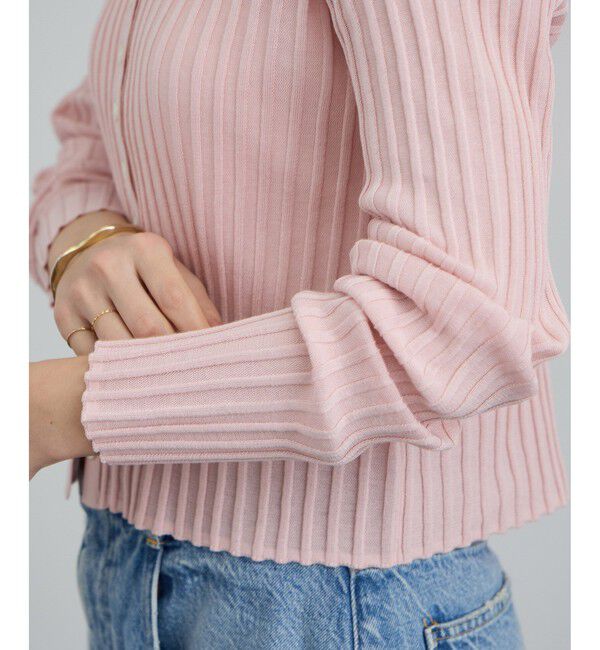 SALON adam et rope'「ワイドリブスキッパークルーネックカーディガン」|カーディガン|