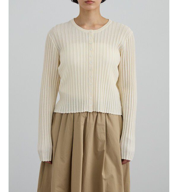 SALON adam et rope'「ワイドリブスキッパークルーネックカーディガン」|カーディガン|