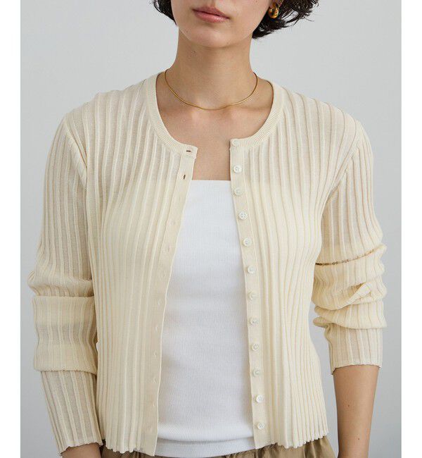 SALON adam et rope'「ワイドリブスキッパークルーネックカーディガン」|カーディガン|