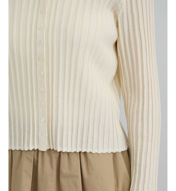 SALON adam et rope'「ワイドリブスキッパークルーネックカーディガン」|カーディガン|