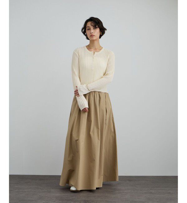 SALON adam et rope'「ワイドリブスキッパークルーネックカーディガン」|カーディガン|