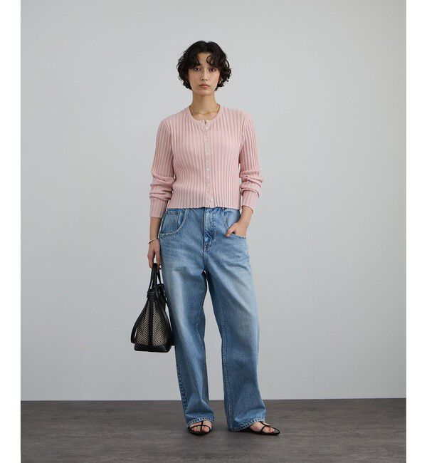 SALON adam et rope'「ワイドリブスキッパークルーネックカーディガン」|カーディガン|