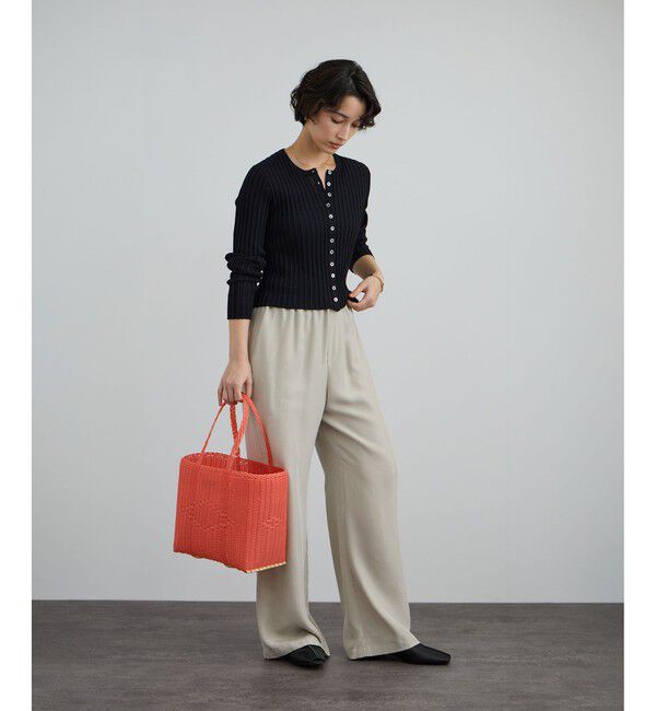 SALON adam et rope'「ワイドリブスキッパークルーネックカーディガン」|カーディガン|