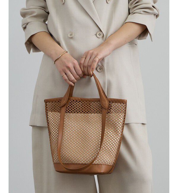 SALON adam et rope'「【WS（ドゥーブル）】ダブルハンドルメッシュトート」|トートバッグ|キャメル(25)