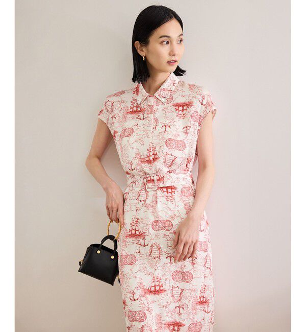 ROPE「【洗える】トワルドジュイベルテッドミニワンピース」|ワンピース|レッド(60)