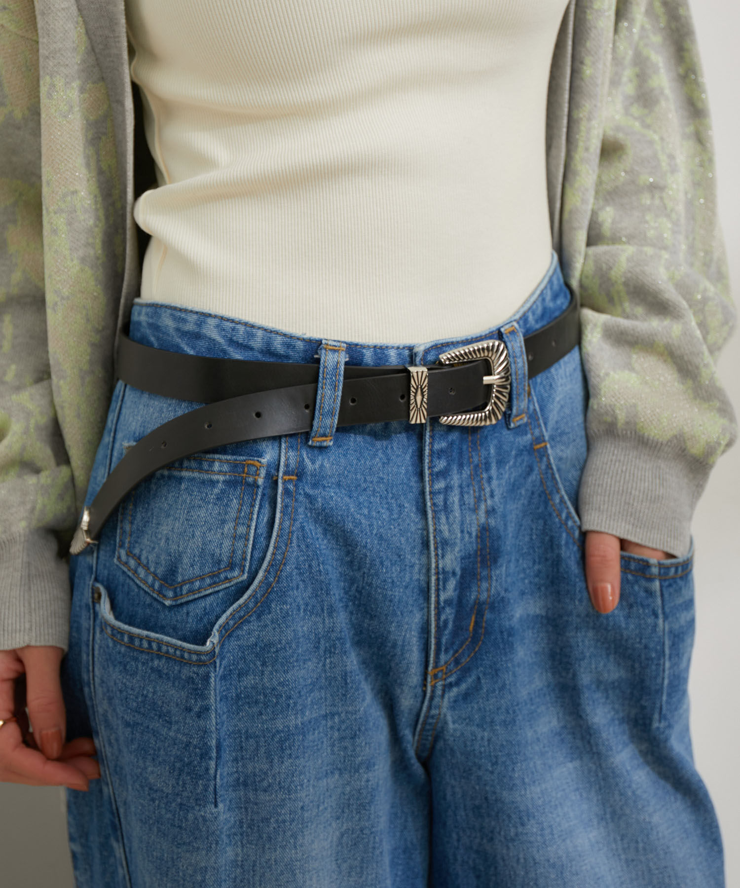 VIS「23mm巾ウエスタンバックルベルト」|ベルト|ブラック(01)