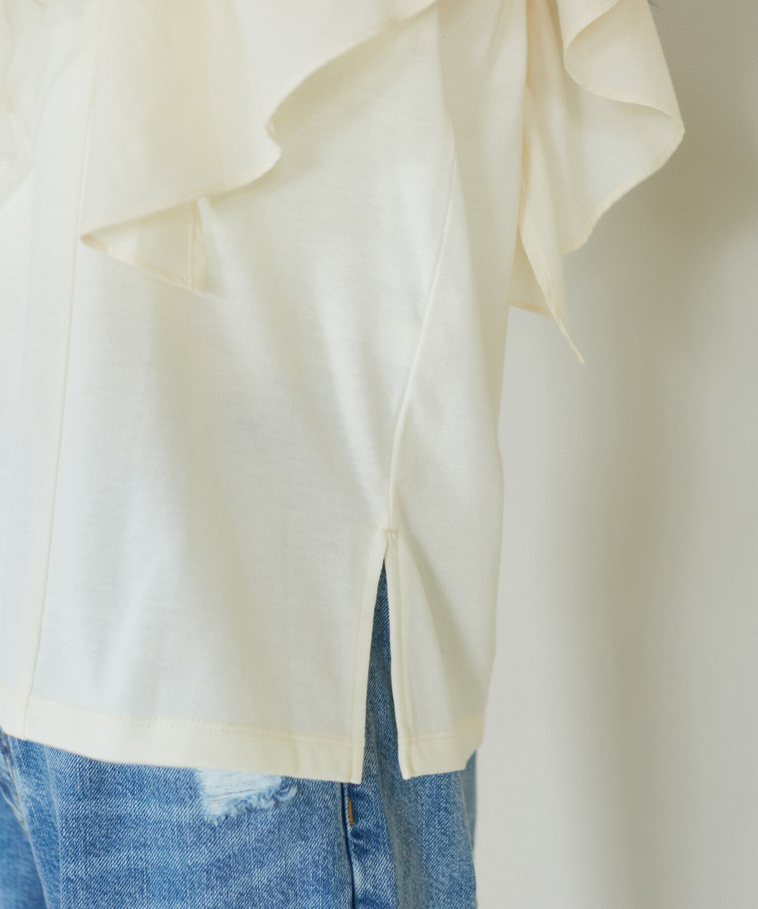 VIS「【SET】サッシュ付きフリルドッキングプルオーバー」|Tシャツ・カットソー|