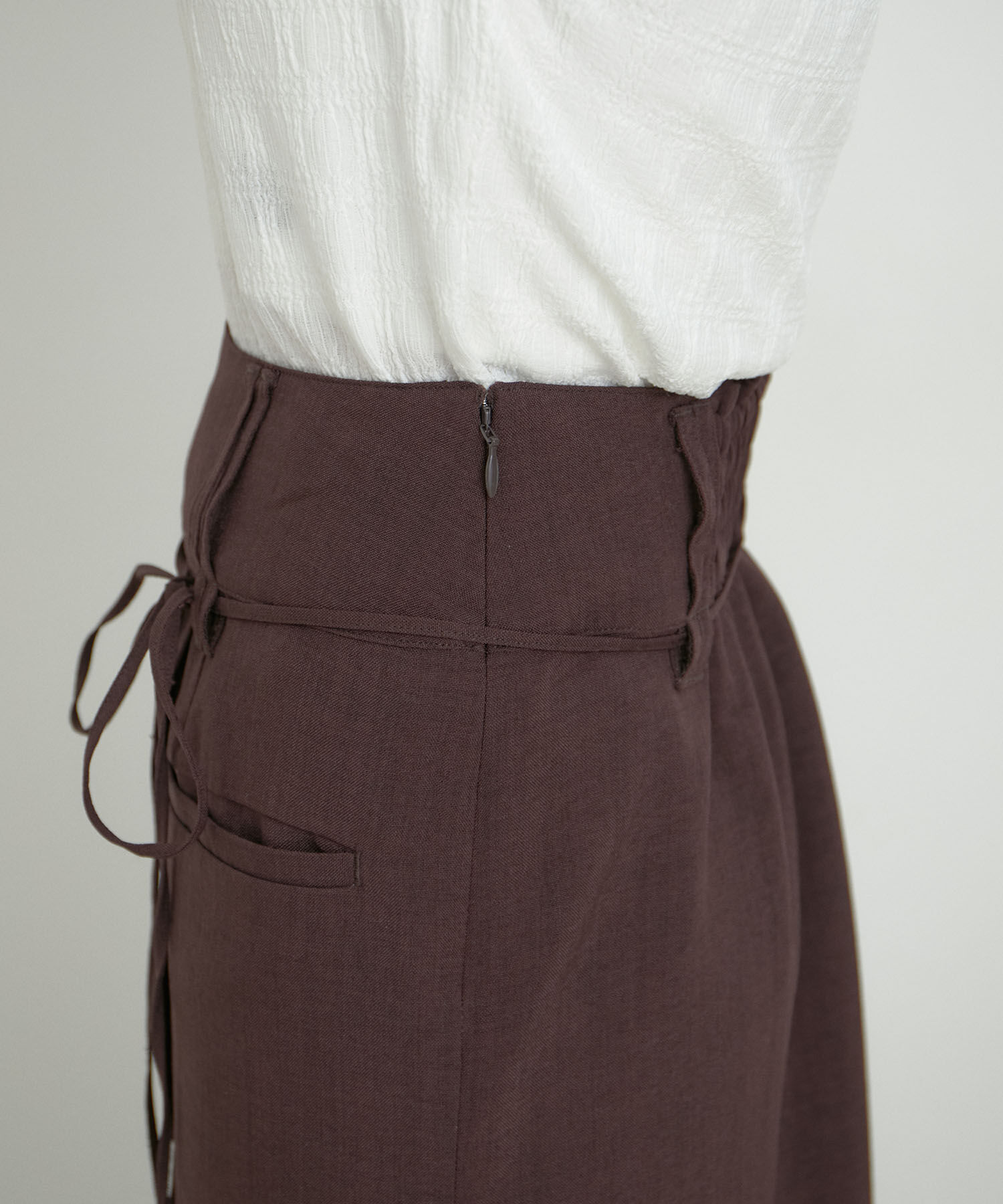 VIS「【接触冷感・洗える】美easyリネンライクベルト付き Iラインスカート」|スカート|