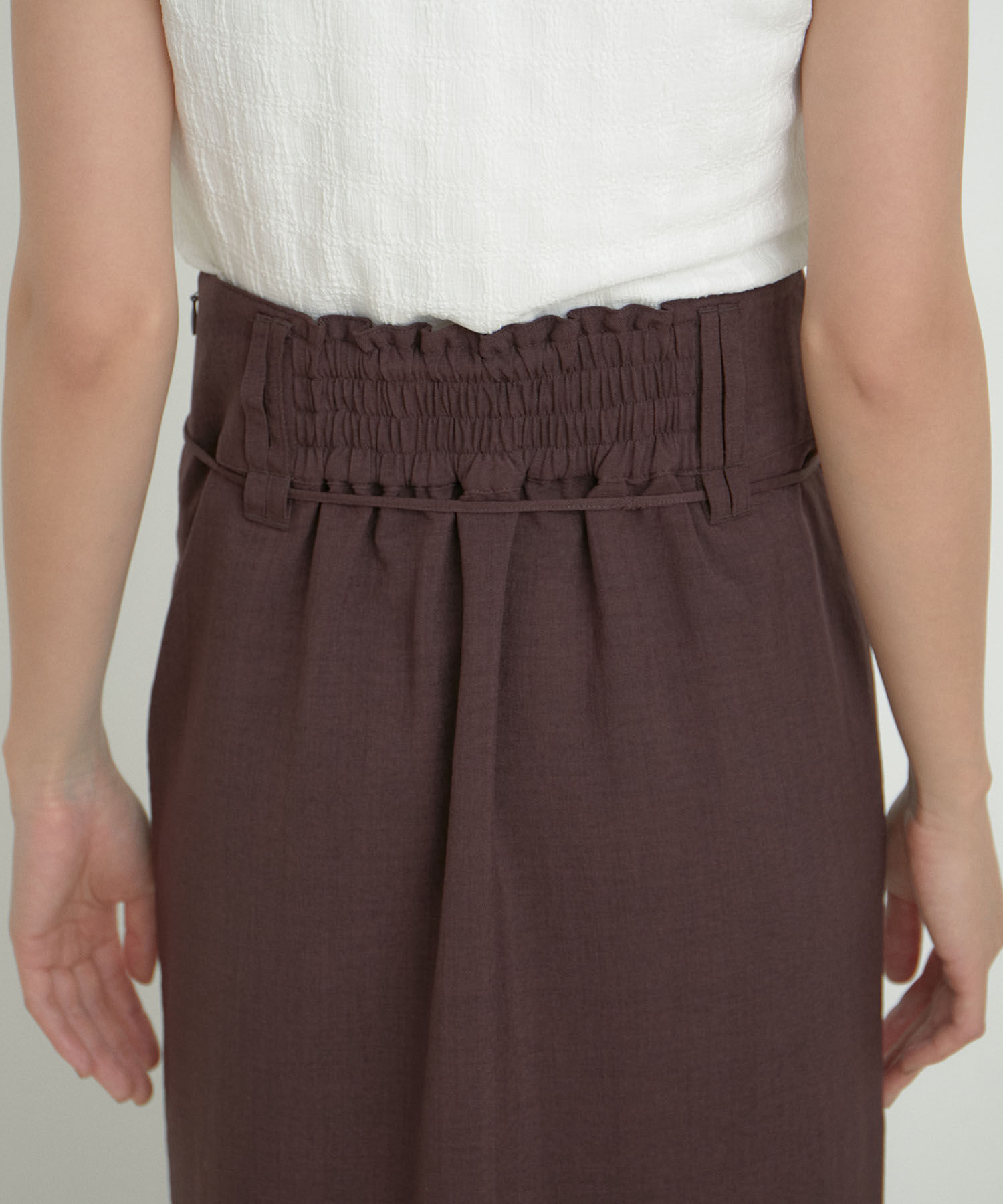 VIS「【接触冷感・洗える】美easyリネンライクベルト付き Iラインスカート」|スカート|