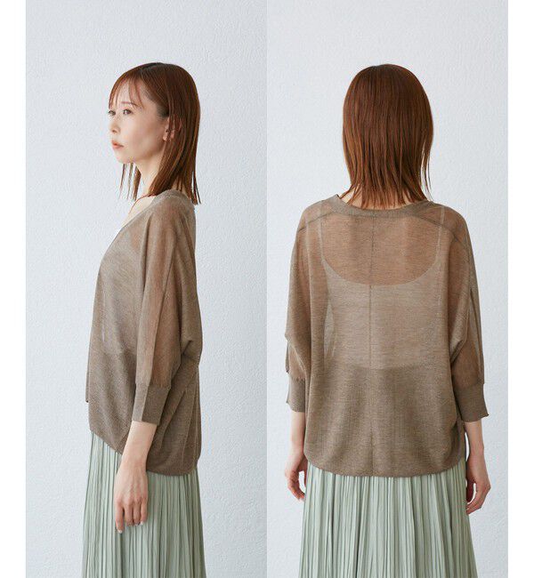 Rope&rsquo;Picnic「【新色追加】LEVITAシアーニットリラックスカーディガン」|カーディガン|