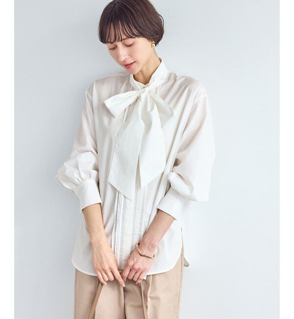 Rope&rsquo;Picnic「ボウタイリボンシャツ/花粉ガード・防シワ」|シャツ・ブラウス|