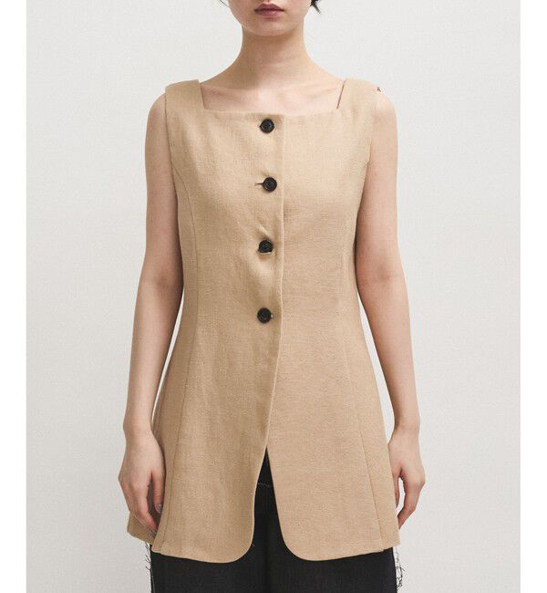 ADAM ET ROPE'「【EMOELLE】スクエアネックジレトップス」|ベスト・ジレ|