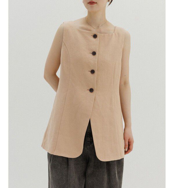 ADAM ET ROPE'「【EMOELLE】スクエアネックジレトップス」|ベスト・ジレ|