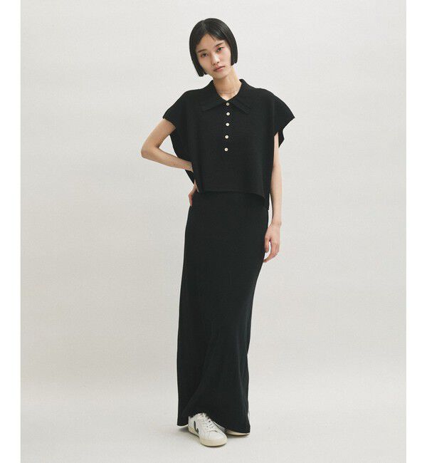 ADAM ET ROPE'「【WEB限定】・【サステナブル】ニットポロTEE」|ポロシャツ|