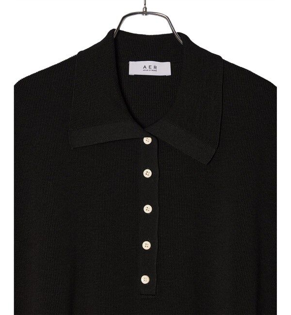 ADAM ET ROPE'「【WEB限定】・【サステナブル】ニットポロTEE」|ポロシャツ|