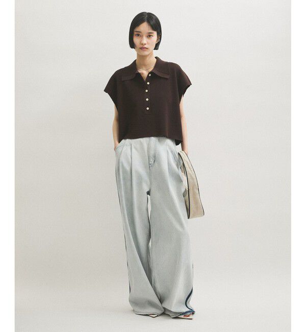 ADAM ET ROPE'「【WEB限定】・【サステナブル】ニットポロTEE」|ポロシャツ|