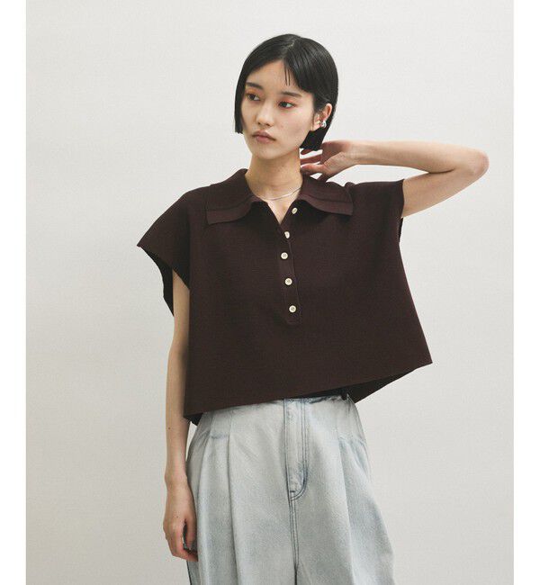 ADAM ET ROPE'「【WEB限定】・【サステナブル】ニットポロTEE」|ポロシャツ|