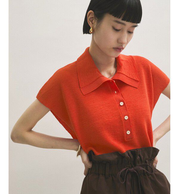 ADAM ET ROPE'「【WEB限定】・【サステナブル】ニットポロTEE」|ポロシャツ|