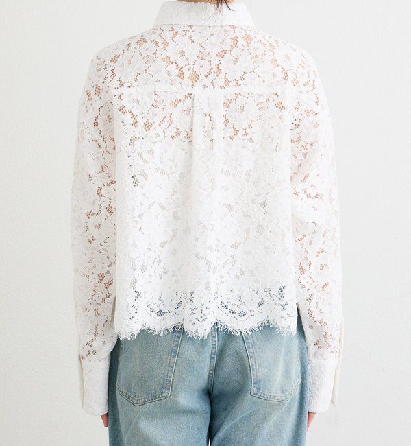  「予約【女性らしい抜け感】レースクロップドシャツ」|シャツ・ブラウス|