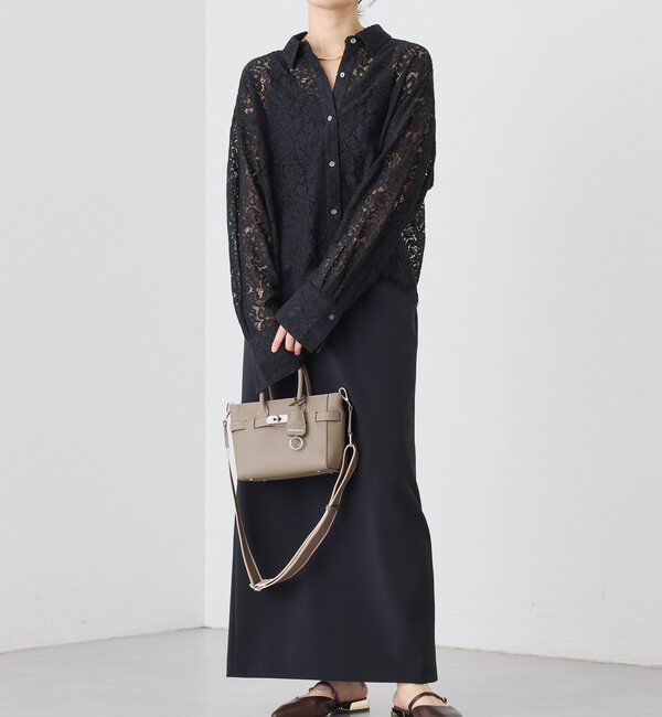  「予約【女性らしい抜け感】レースクロップドシャツ」|シャツ・ブラウス|