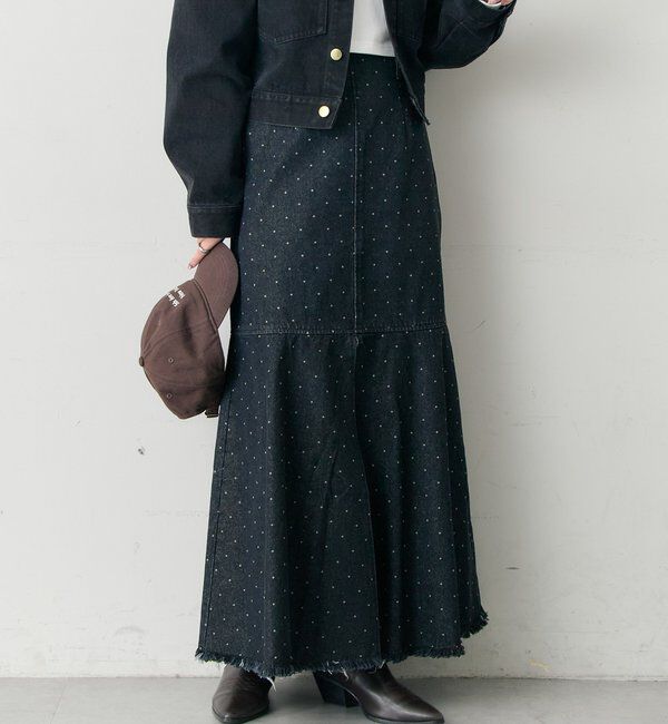  「デニム切替マーメイドスカート」|スカート|