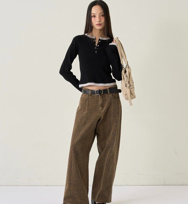  「【WEB限定カラーあり】LAYERED HENLEY KINT」|ニット・セーター|