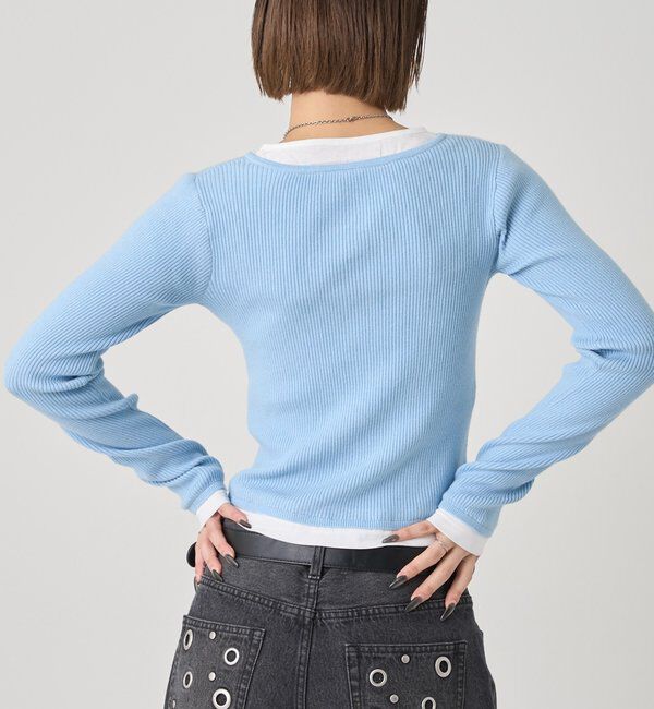  「【WEB限定カラーあり】LAYERED HENLEY KINT」|ニット・セーター|