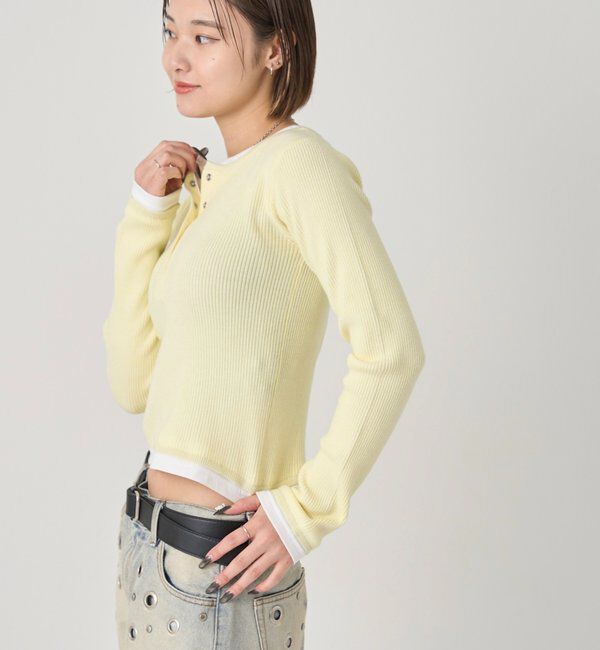  「【WEB限定カラーあり】LAYERED HENLEY KINT」|ニット・セーター|