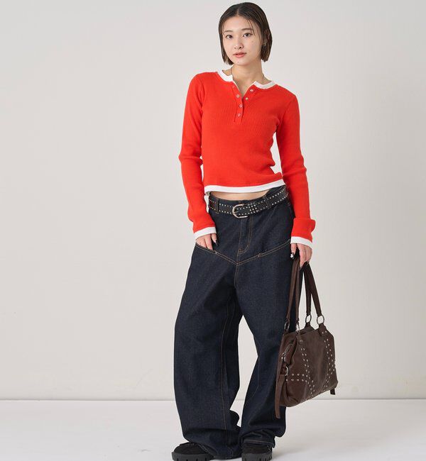  「【WEB限定カラーあり】LAYERED HENLEY KINT」|ニット・セーター|