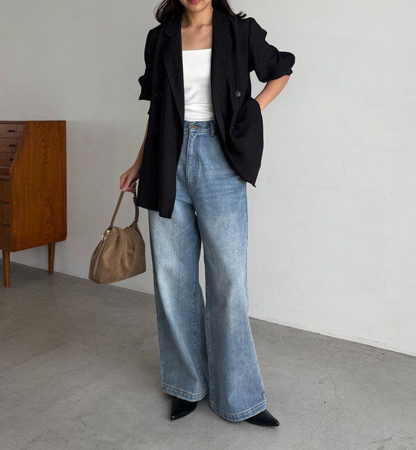  「【全骨格細見え/オフィスコーデにも◎】ライトテーラージャケット」|テーラードジャケット|