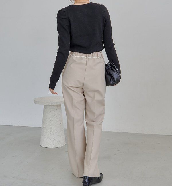  「【低身長サイズあり】ピンタックフレアパンツ」|チノ|
