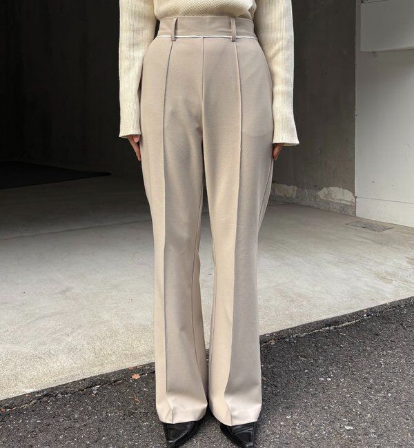  「【低身長サイズあり】ピンタックフレアパンツ」|チノ|