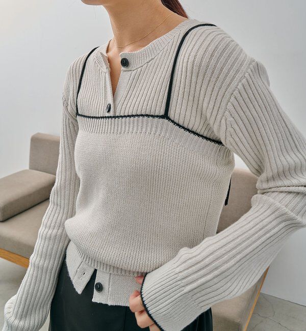  「メランジキャミSETカーディガン」|カーディガン|