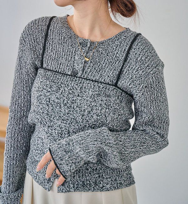  「メランジキャミSETカーディガン」|カーディガン|