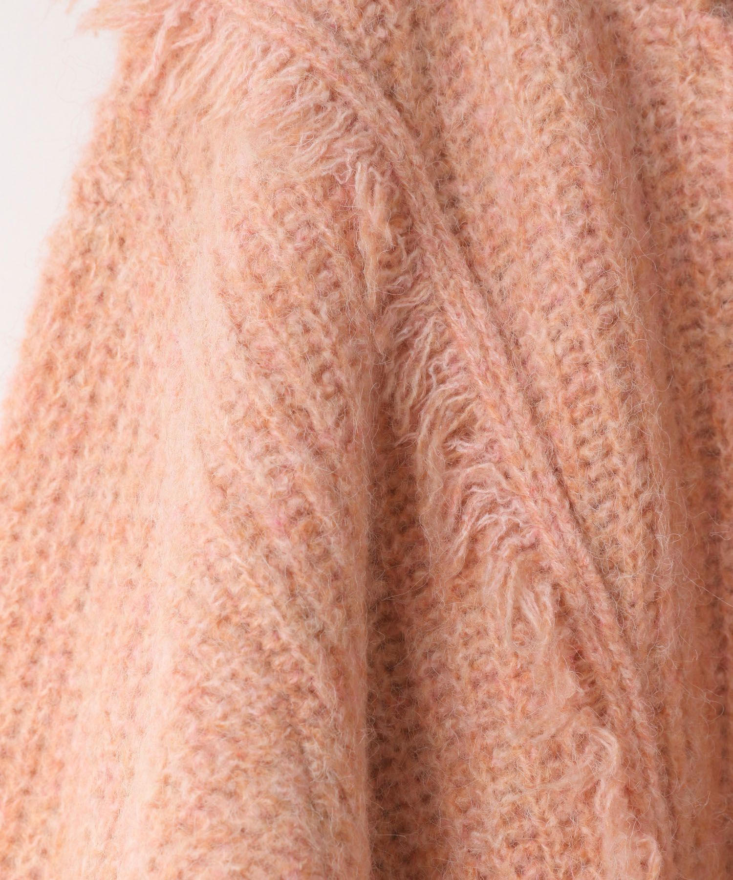 LOWRYS FARM「2WAYフリンジメランジLS」|ニット・セーター|