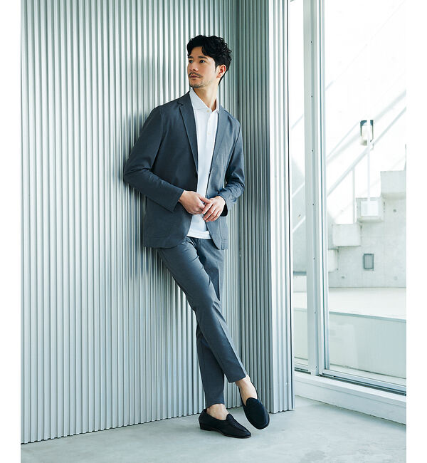 ABAHOUSE「【セットアップ対応/接触冷感】ハイブリット リラックス スラックス」|スラックス|