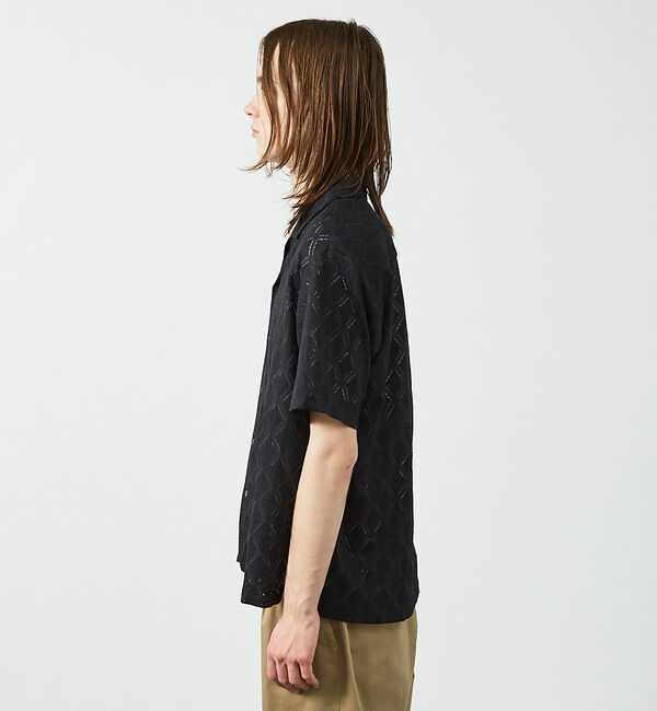 ABAHOUSE「【AH ABAHOUSE】ダイヤ柄 シアーストレッチ 半袖シャツ」|シャツ・ブラウス|