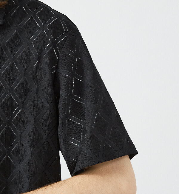 ABAHOUSE「【AH ABAHOUSE】ダイヤ柄 シアーストレッチ 半袖シャツ」|シャツ・ブラウス|