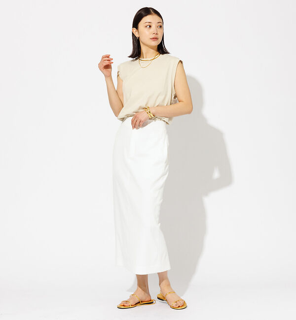 Rouge vif「【JEMORGAN/ジェーイーモーガン】クルーネックノースリーブカットソー/天竺」|Tシャツ・カットソー|