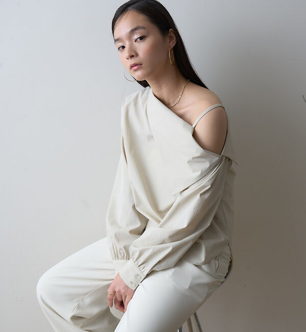Rouge vif「【一部店舗限定】アシメオフショルブラウス」|シャツ・ブラウス|