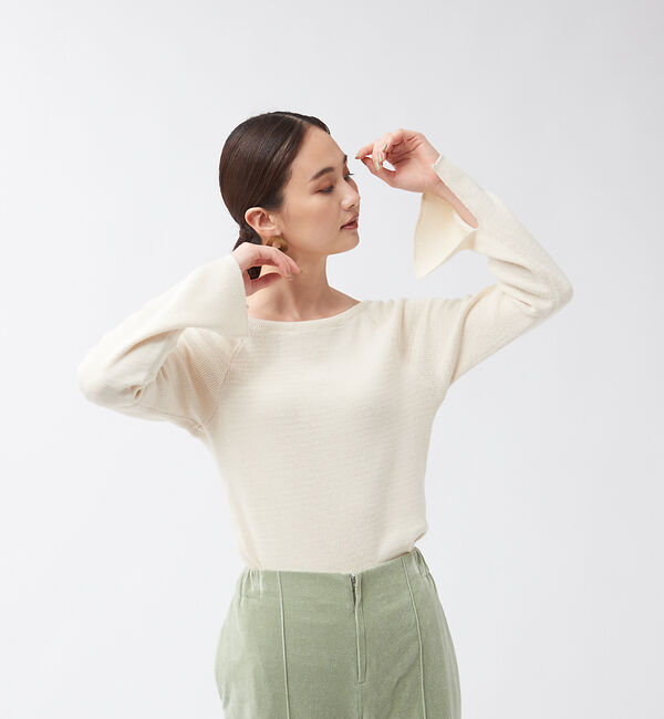 qualite「ピササーマルボートネックカットソー」|Tシャツ・カットソー|アイボリー